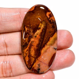 Australischer Jaspis Cabochon: Polierter Edelstein zur Schmuckherstellung (67.5ct, 47X25X6 mm