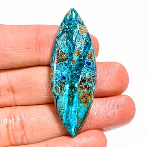 Beautiful Top Grade Quality 100% Natural Shattuckite Marquise Shape Cabochon Loose Gemstone For Making Jewelry 42 Ct. 49X18X5 mm GPJ-1014