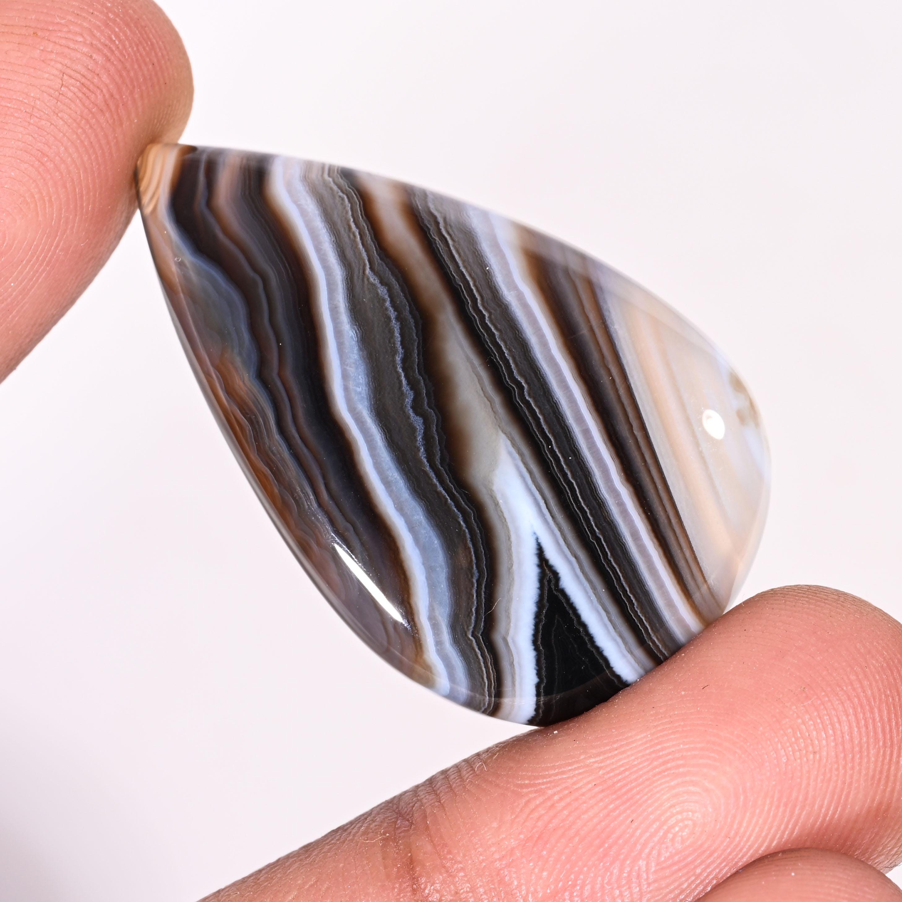 Black Banded Onyx 37mm Pear Banded Natural Statement Gem 37ct - Etsy