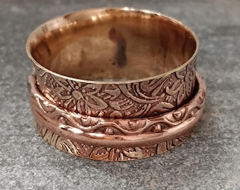 Pure 100% Copper Ring, Solid Copper Ring, Meditation Ring, Handmade Copper Spinner Ring, Handmade Women Ring, Spinner Ring, Gift For Mom