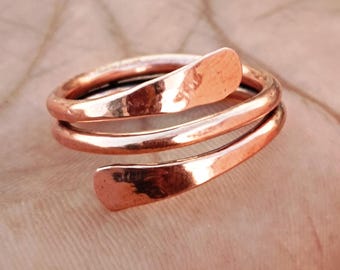 Pure 100% Copper Wrap Ring, Arthritis Thumb Ring, Solid Copper Ring, Finger Ring, Solid Copper Ring, Simple Design Adjustable Copper Ring