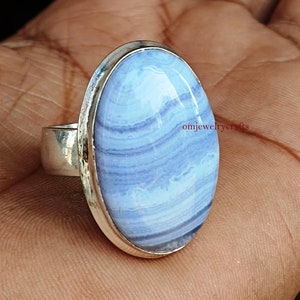 Blue Lace Agate Ring - Etsy
