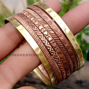 Brass - Copper 07 Set Of Bangle, Solid Brass Bangle,7 Set Of Bangle, Beautiful 07 Day of Bangle, Beautiful Bangle, Pretty Bangle, Gift For u