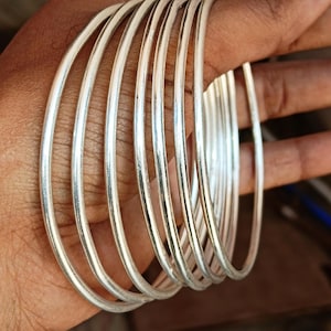 Vintage Brutalist Silver Bangles - Etsy UK