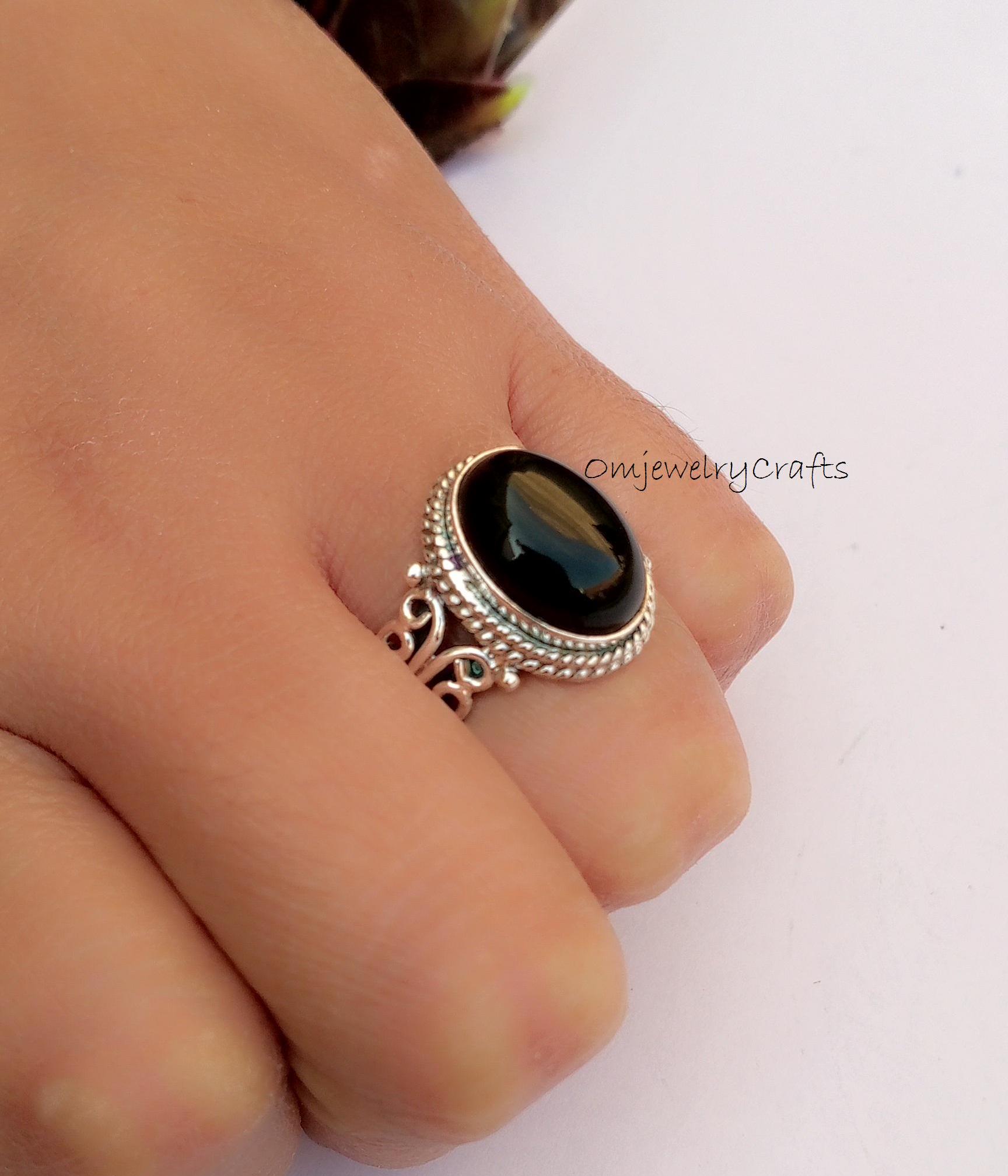 Black stone ring - Etsy 日本