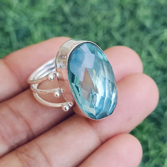 Bague Fantaisie Avec Pierre - Taille 57 (équivalent 9-46/A0-5) - Occasion - Sans Marque