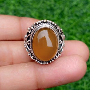 Gift For Yellow Citrine Ring, 925 Sterling Silver Ring, Citrine Jewelry, Statement Ring, Handmade, November Birthstone Ring,Anniversary Ring