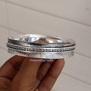 Spinner Bangle - 925 Sterling Silver - Beautiful Bangle, Designer Bangle,Handmade Bangle, Christmas Gift, Christmas Gift, Friendship Bangle