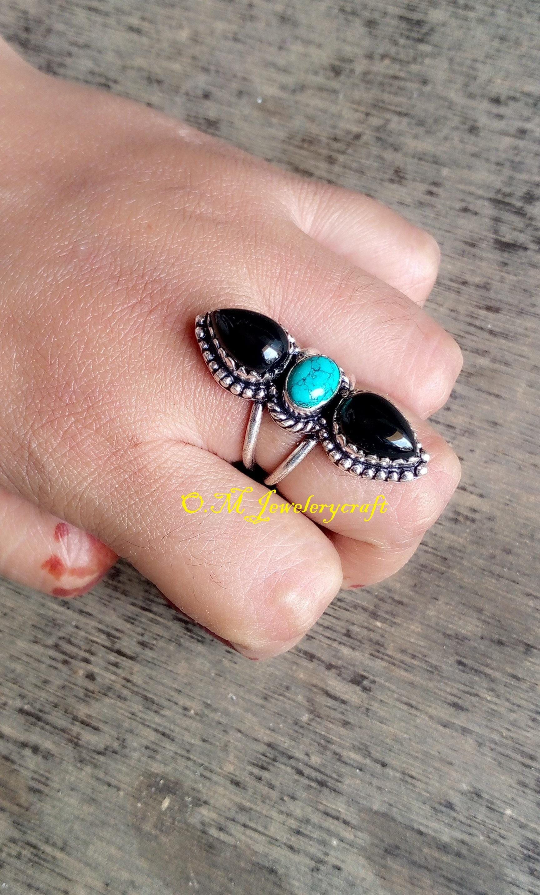 Navajo Onyx Ring - Etsy Navajo Onyx Ring - Etsy