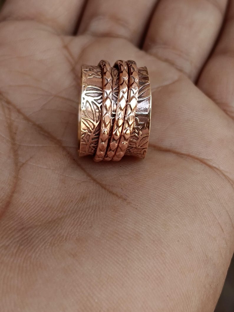 Pure 100% Copper Ring, Solid Copper Ring, Meditation Ring, Handmade ...