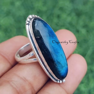 Natural Labradorite Ring, 925 Sterling Silver Ring, Ring for Women, Very Pretty Ring, Labradorite Gemstone Ring, Gift For Anniversary