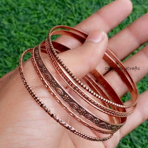 Designer Copper Bangle, Solid 100% Copper Bangle* 05 set of bangle , Copper Bangle Bracelet, Handmade-Bracelet, Special Health Benefits