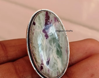Kammererit Edelstein Ring, 925 Sterling Silber Ring, handgemacht - Statement Ring, Designer Ring, Frauen Ring, hübscher Ring, Geschenk zum Jahrestag