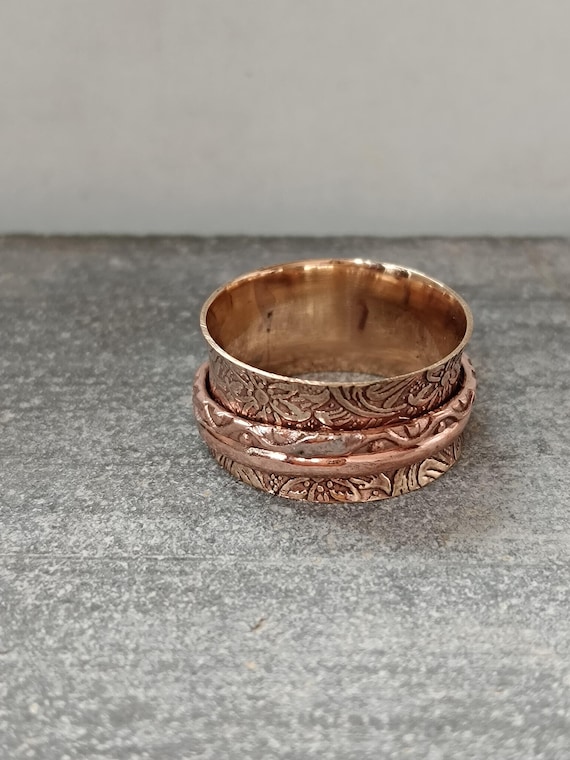 Pure 100% Copper Ring, Solid Copper Ring, Meditation Ring, Handmade Copper Spinner Ring, Handmade Women Ring, Spinner Ring, Gift For Mom