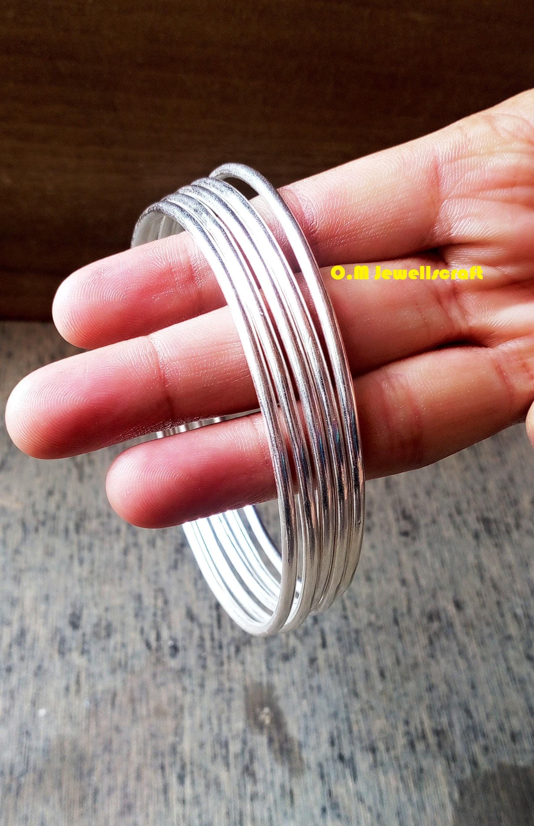 925 Sterling Silver Bangle, Stackable Bangle, Dainty Silver