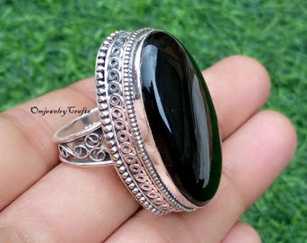 Designer Black Onyx Ring, 925 Sterling Silver Ring, Statement Ring, Black Stone Ring, handmade Jewelry, Women Ring, Gift For Anniversary