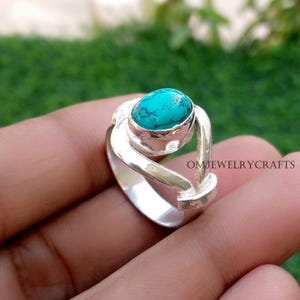 Blue Turquoise Ring, 925 Sterling Silver Ring, Handmade Ring, Beautiful Ring, Women Ring, Oval shape Turquoise Ring, Gift For Christmas
