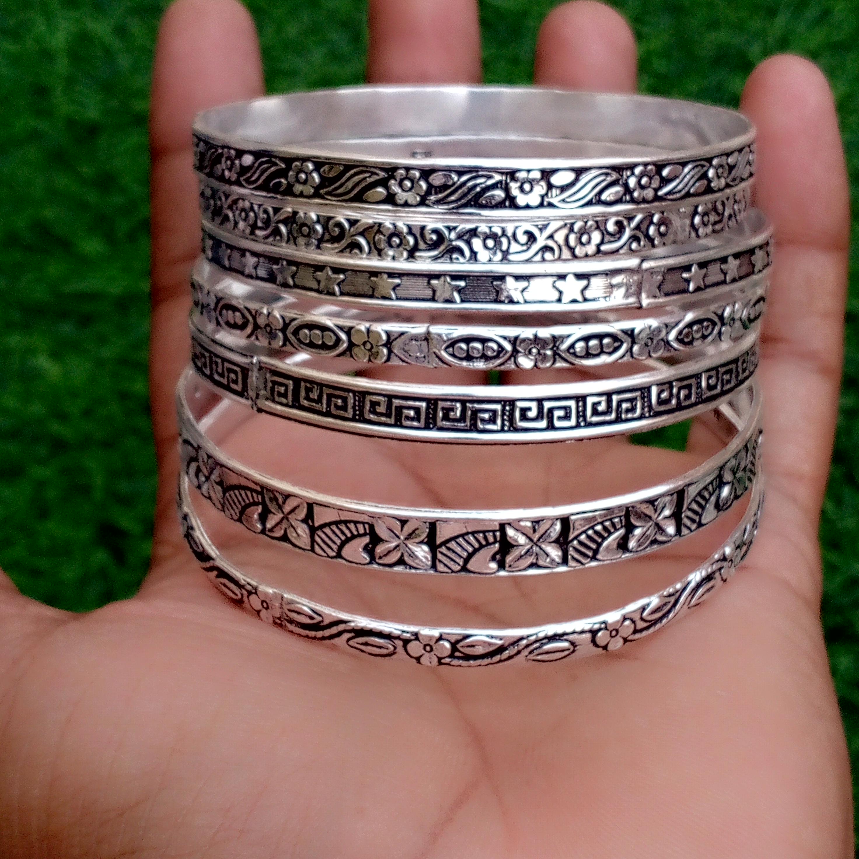 925 Sterling Silver Bangle, Silver Wrist 07 Set of Bangle , Thick