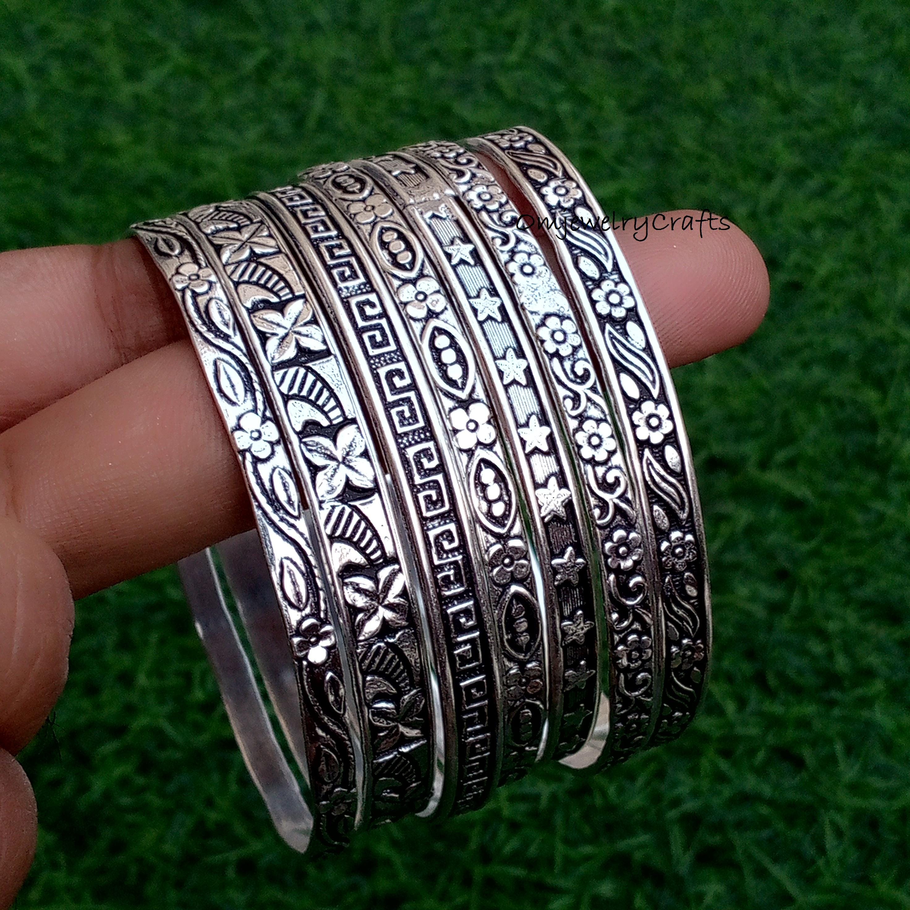 vintage silver bangle セット 925 Sterling Silver Bangle, Silver Wrist 07 Set of Bangle , Thick