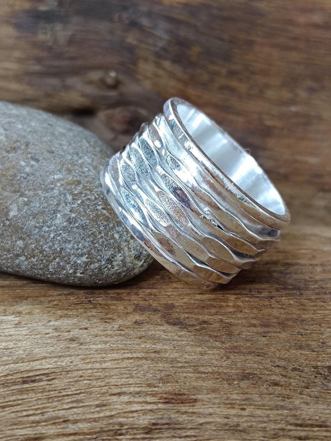 Anxiety Ring, 925 Sterling Silver Spinner Ring, Meditation Spinner Ring ...