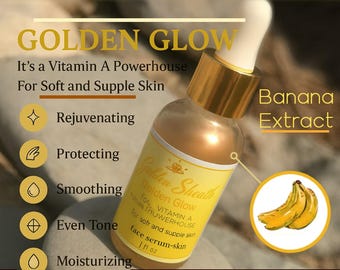 H30 Banana face SERUM / Golden Glow, el eliminador de arrugas de la naturaleza, de Jewel Sheath skincare / hace que tu piel esté flexible