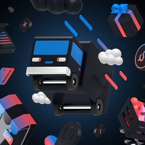 3D E-commerce icon set