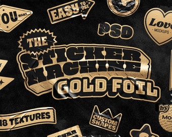 Sticker Mockup Machine - Gold Foil