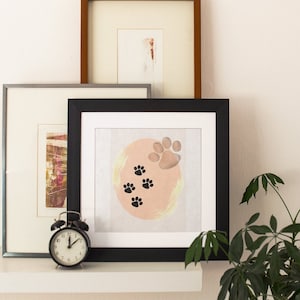 Paw print | digital art | dog pawprint | printable | wall art | wall decor | pet lover | Christmas gift for pet lovers | minimal art