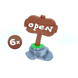 Everdell Open | 6pcs | Everdell Upgrade | Everdell accessories | Everdell Open Sign