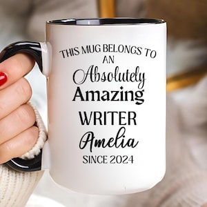 Writer Mug 11oz and 15oz Ceramic Coffee Cup Gift for Authors Journalists or Poets Perfect for Inspiration Birthday or Daily Writing Routine
