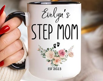 Step Mom Ceramic Mug 11oz 15oz Gift for Stepmom Bonus Mom Coffee Cup for Mothers Day Birthday Dishwasher and Microwave Safe