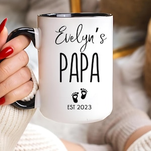 Papa Ceramic Mug 11oz 15oz Gift for Papa Fathers Day Birthday Coffee Cup for Grandpa Microwave and Dishwasher Safe Daily Use Drinkware