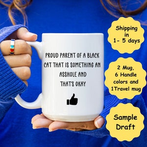 Black Cat Mug, Cat Mug, Personalized Cat Mug, Cat Mom Mug, Black Cat, Cat Coffee Mug, Cat Lover Gift