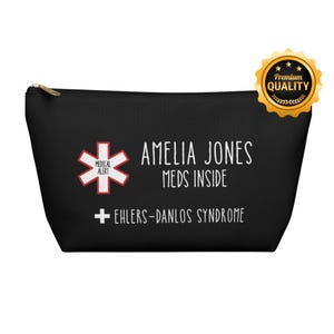 Medical Alert EDS Daily Medications Amelia Jones Personalized Pouch Emergency Kit Chronic Illness Medication Organizer