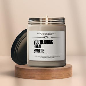 Sweetie Candle 9oz Natural Soy Wax Long Burn Vegan Eco Friendly Gift for Her Cute Scented Candle for Home Self Care or Romantic Vibes
