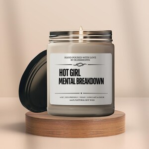 Hot Girl Candle 100 Percent Natural Soy Wax 9 oz Vegan Eco Friendly Long Lasting 50 Hour Burn Fun Gift Self Care Vibes for Her