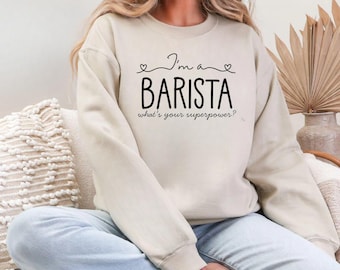 Barista Shirt, Coffee Lover Sweatshirt, Cafe Worker Gift, Funny Espresso Hoodie, Barista Tee for Her, Unisex Crewneck, Cozy Cafe Apparel