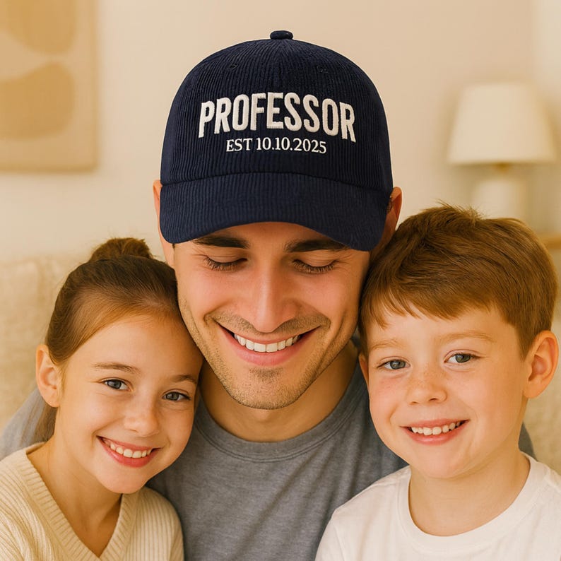 Professor Cap Custom Embroidered Professor Cap, Cotton Corduroy Baseball Hat - Etsy