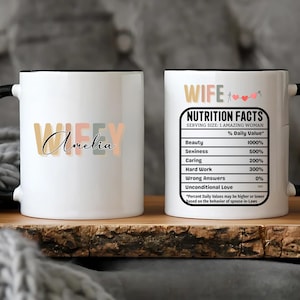 Wifey Mug 11oz and 15oz Ceramic Coffee Cup for Wife Perfect Gift for Her Anniversary Valentines Day Birthday or Just Because