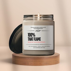 Flame Candle 100 Percent Natural Soy Wax 9 oz Vegan Eco Friendly Long Lasting 50 Hour Burn Self Care or Romantic Minimalist Gift