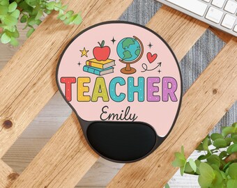 Custom Teacher Mouse Pad, Personalized Name Desk Mat, Teacher Appreciation Gift, Cute Classroom Office Decor, Back to School Teacher Pad