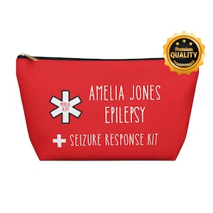 Amelia Jones Seizure Response Kit Epilepsy Medical Alert Pouch Custom Name Emergency Medications Organizer for Seizure Safety