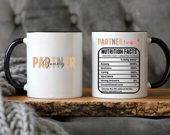 Partner Mug: Nutrition Facts, Ceramic Coffee Cup Gift