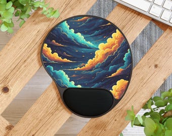 Cloud Aesthetic Mouse Pad, Dreamy Sky Desk Mat, Abstract Cloudscape Gaming Pad, Celestial Art Office Decor, Starry Night Mousepad