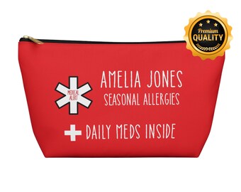 Amelia Jones Daily Meds Inside Pouch Cystic Fibrosis Medicine Organizer Custom Name Medical Bag for Travel School or Home Use