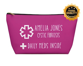 Daily Meds Pouch for Amelia Jones Cystic Fibrosis Medicine Organizer Personalized Pill Bag Custom Travel Medical Supply Case for Safety