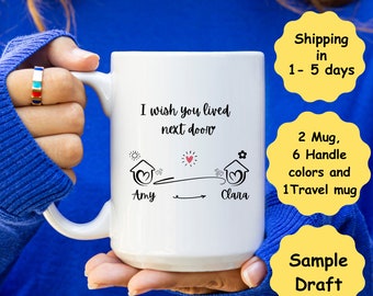Best Friend Gift, Long Distance Gift, Long Distance Mug, Going Away Gift, State to State Mug, Coffee