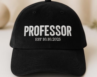 Custom Embroidered Professor Cap, Cotton Corduroy Baseball Hat