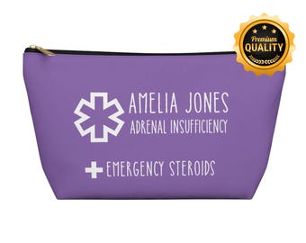 Personalized Emergency Steroids Pouch, Adrenal Insufficiency Medical Bag