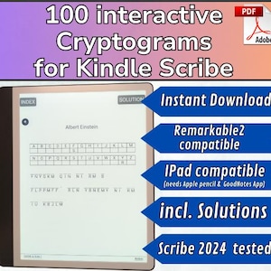 Brain-Boosting Cryptograms for Kindle Scribe - Writable PDF Fun!